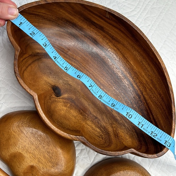 Vintage Wooden Monkey Pod Salad/Snack Bowl Set - Picture 8 of 15